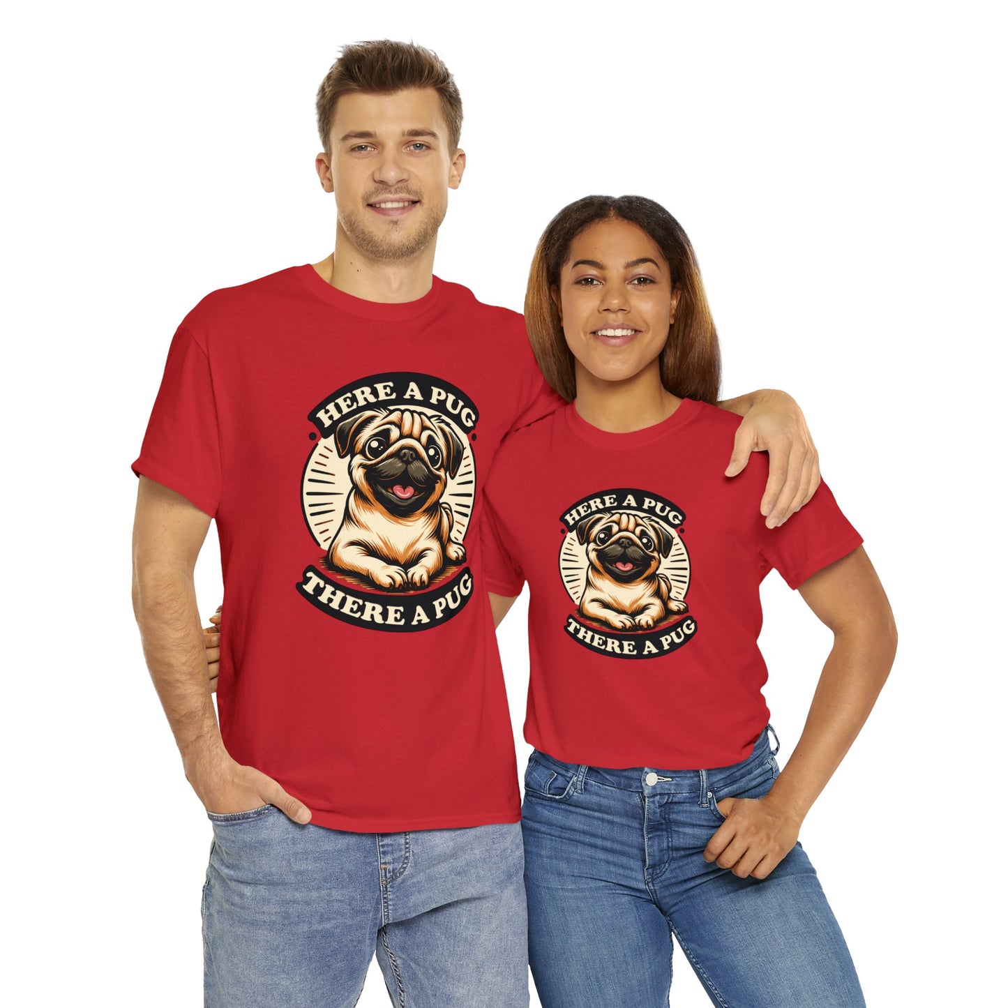 Here a Pug Heavy Cotton Tee