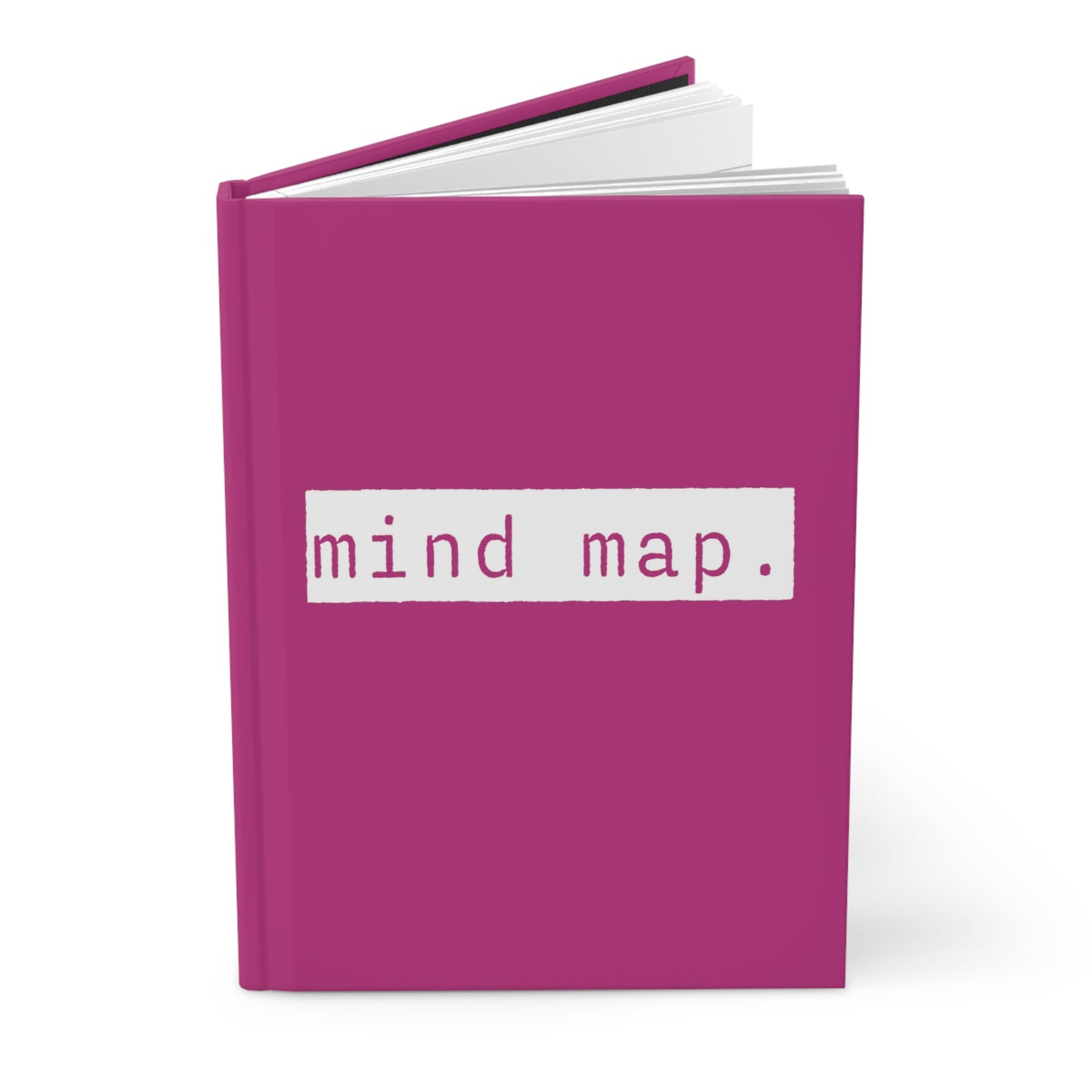 Mind Map Pink Matte Hardcover Journal | Blank Book for Ideas and Planning | Lined Notebook Diary Log