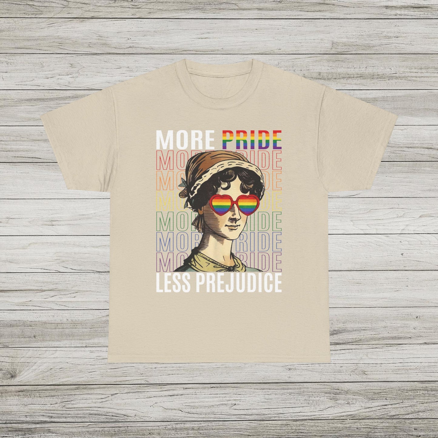 More Pride Less Prejudice T-Shirt, Retro Rainbow Tee