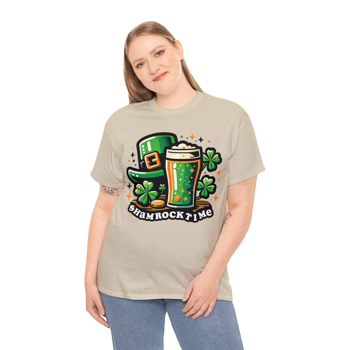 Shamrock Time T-Shirt, St. Patrick's Day Tee, Lucky Beer Drinking Shirt, Good Craic