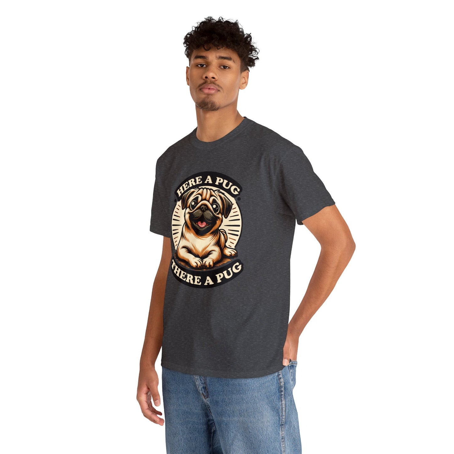 Here a Pug Heavy Cotton Tee