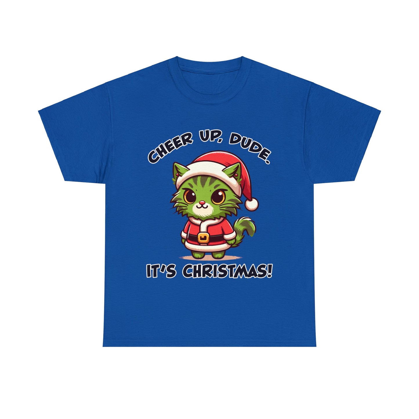 Cheer Up Dude Christmas Unisex Heavy Cotton Tee