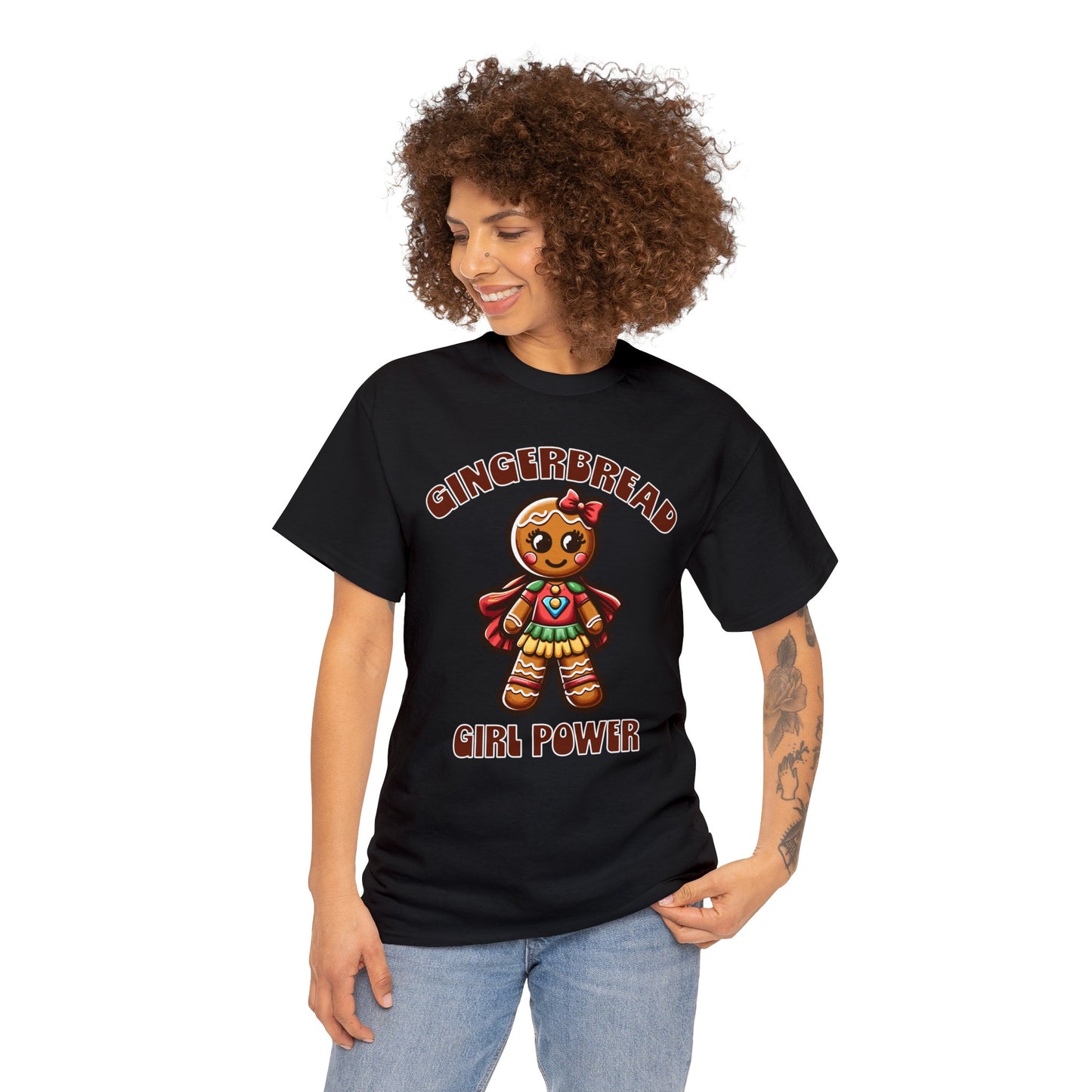 Gingerbread Girl Power Cotton T-Shirt