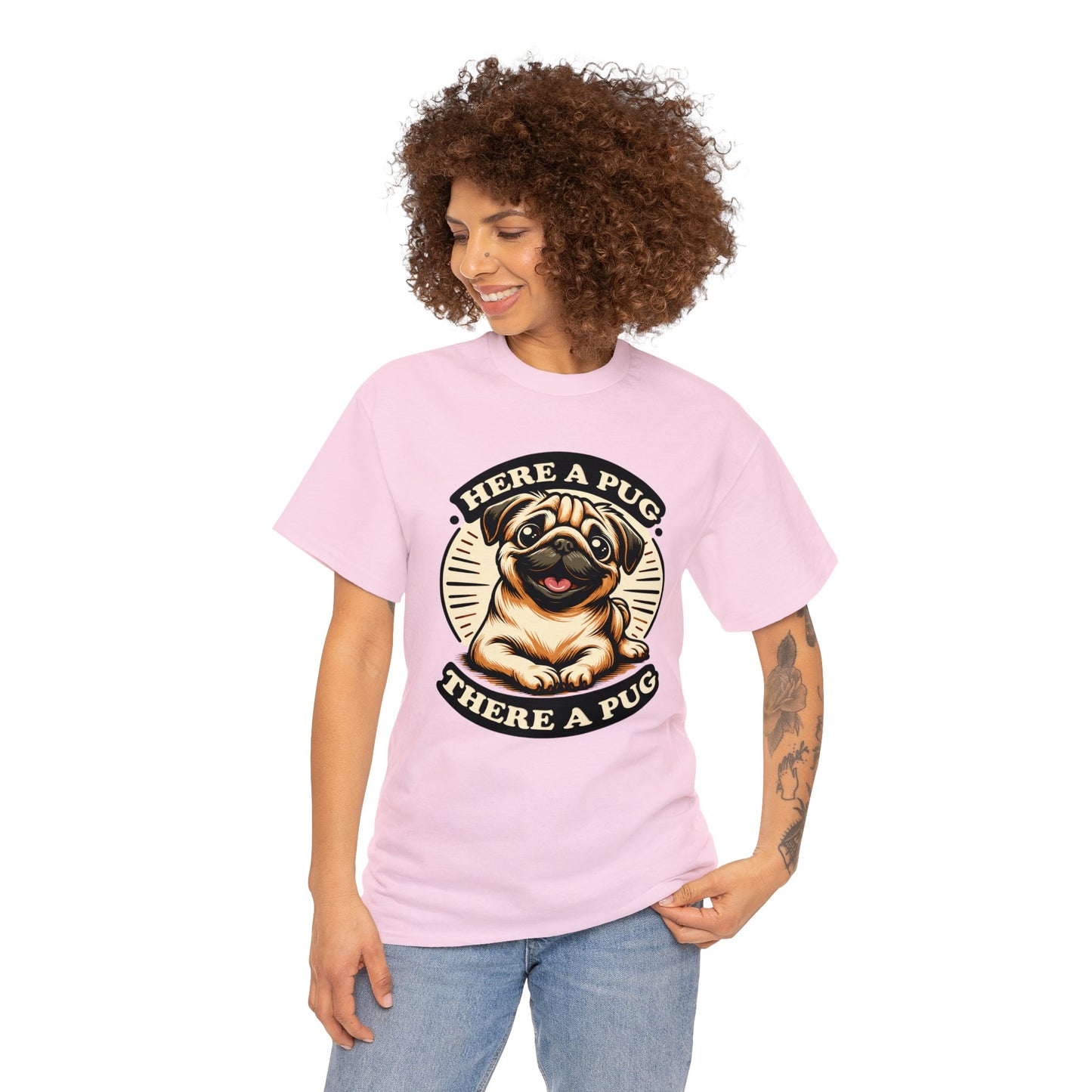 Here a Pug Heavy Cotton Tee