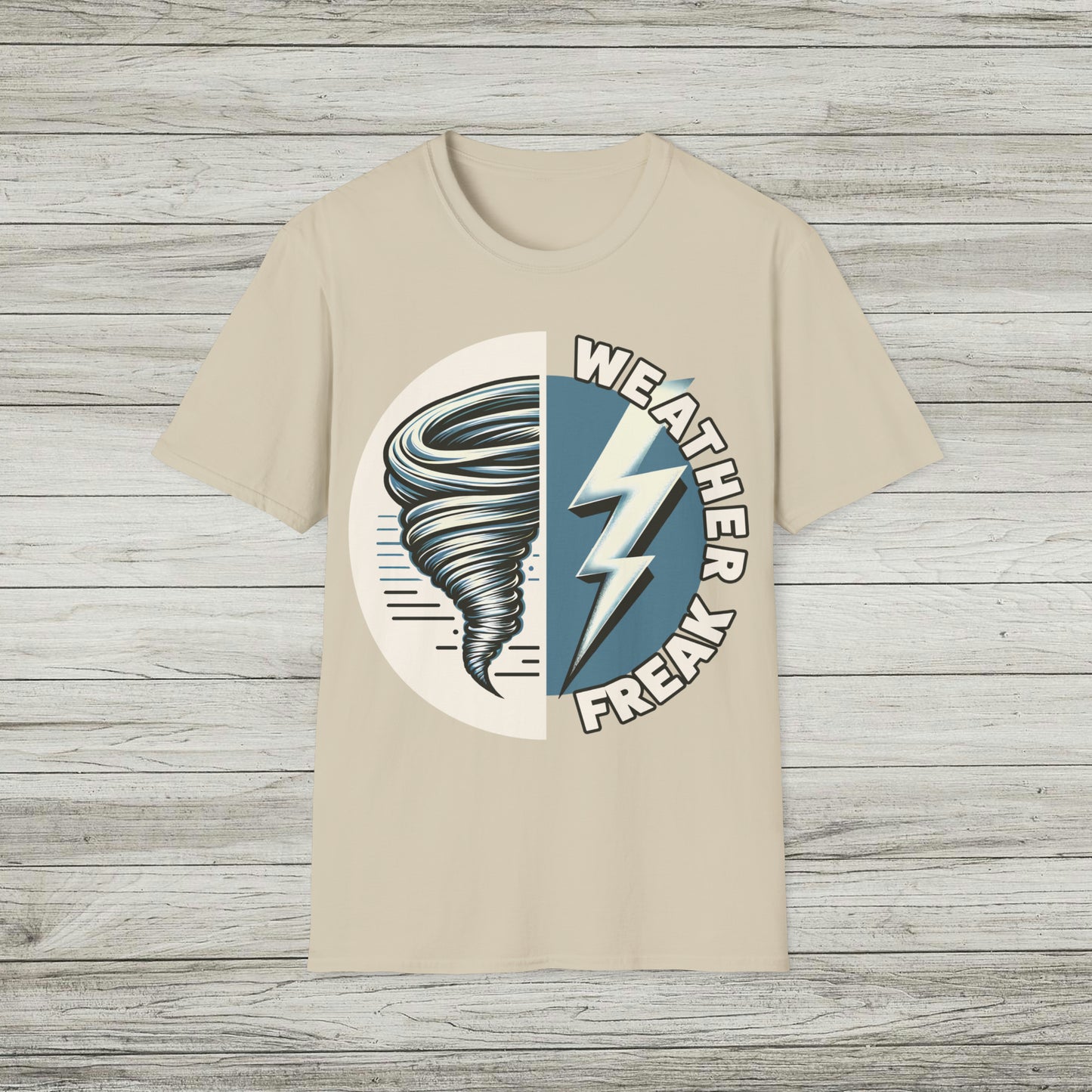 Weather Freak Storm Chaser T-Shirt, Tornado TShirt, Lightning Bolt Meteorology WX Science Nerd Tee