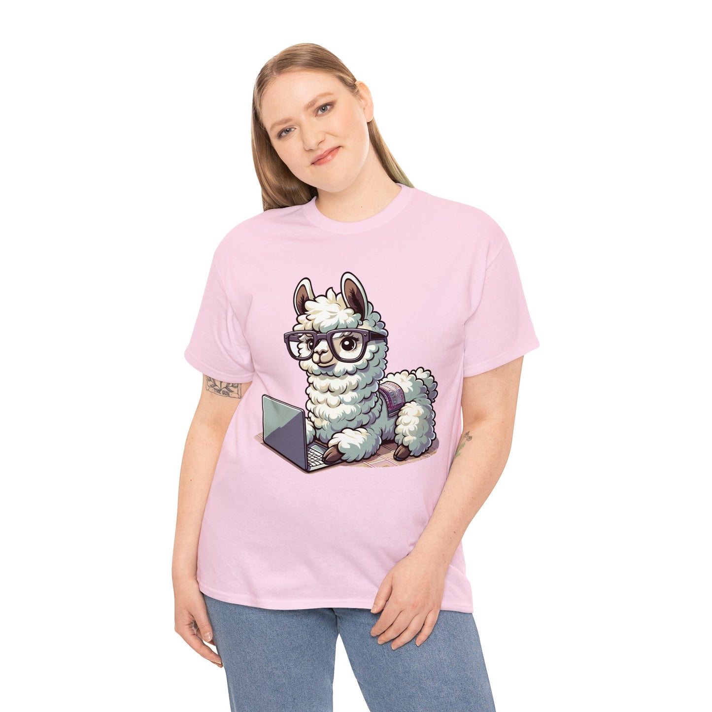 Laptop Llama Heavy Cotton Tee