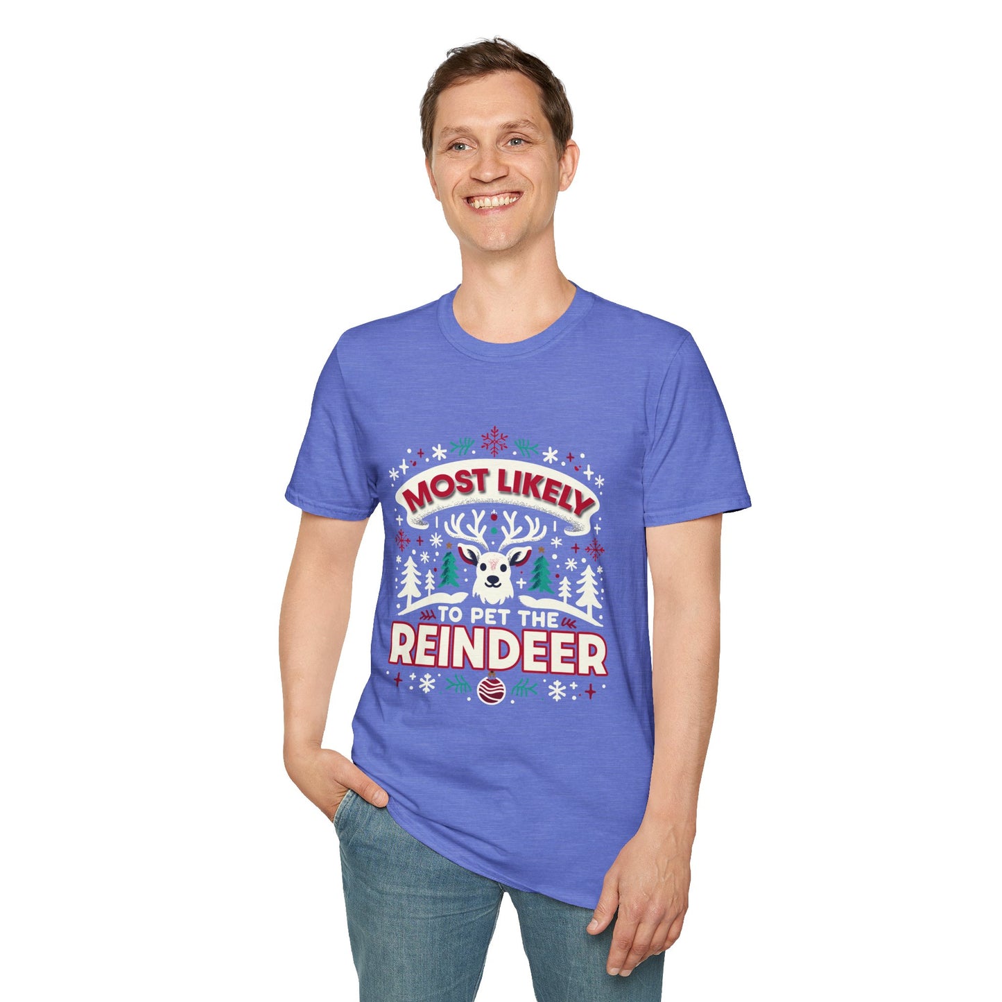 Most Likely to Pet the Reindeer Softstyle T-Shirt