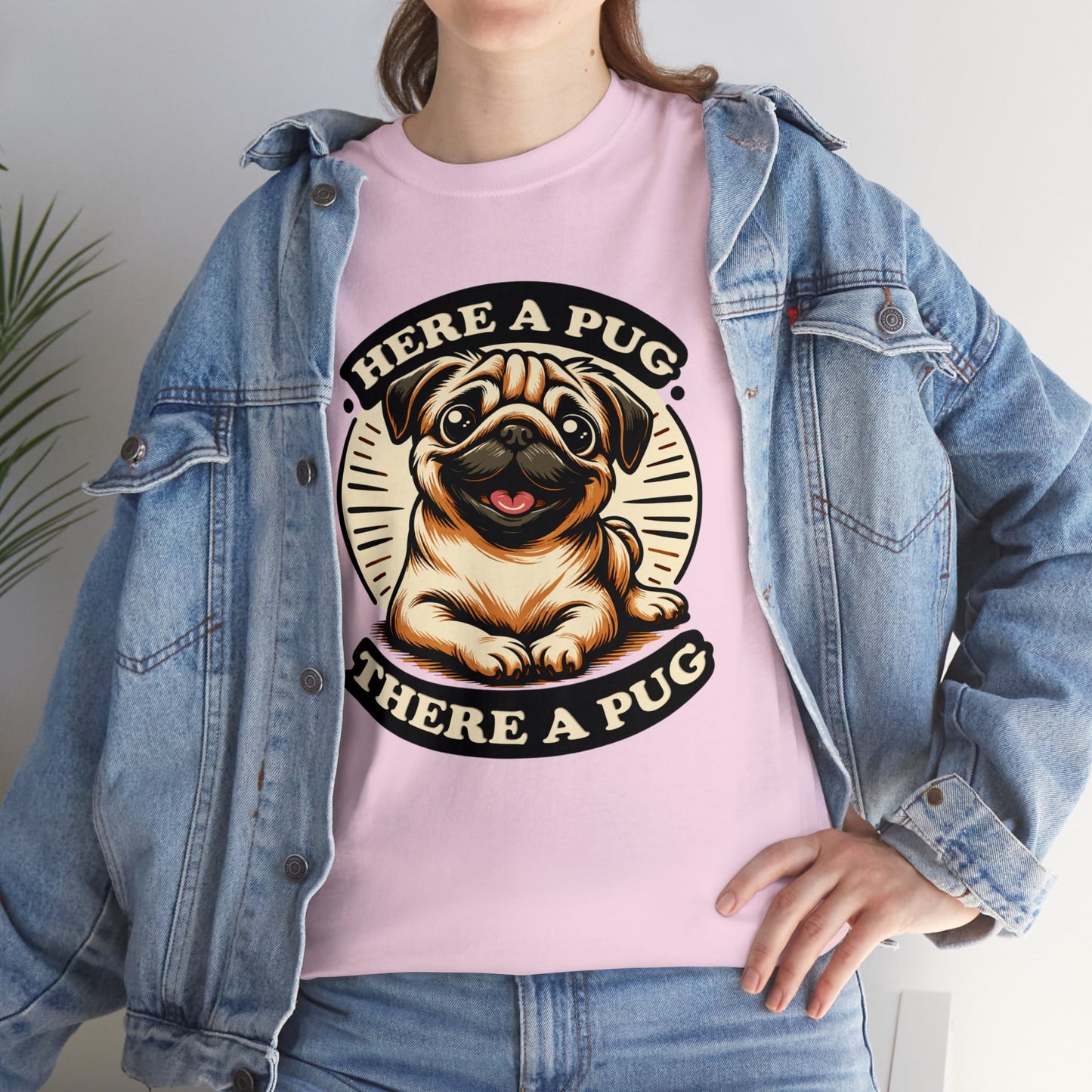 Here a Pug Heavy Cotton Tee