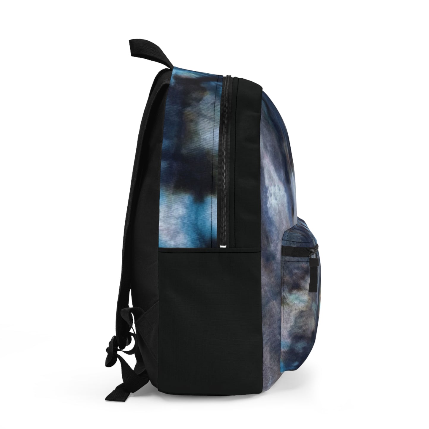 Blue Gray Watercolor Flames Campfire Backpack, Tie Dye Style Back to School Bag Back Pack