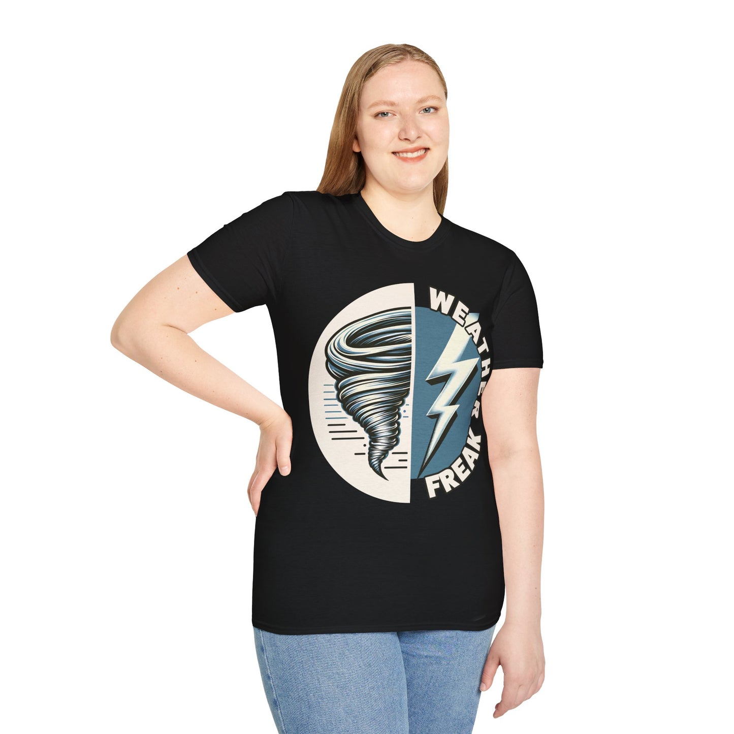 Weather Freak Storm Chaser T-Shirt, Tornado TShirt, Lightning Bolt Meteorology WX Science Nerd Tee