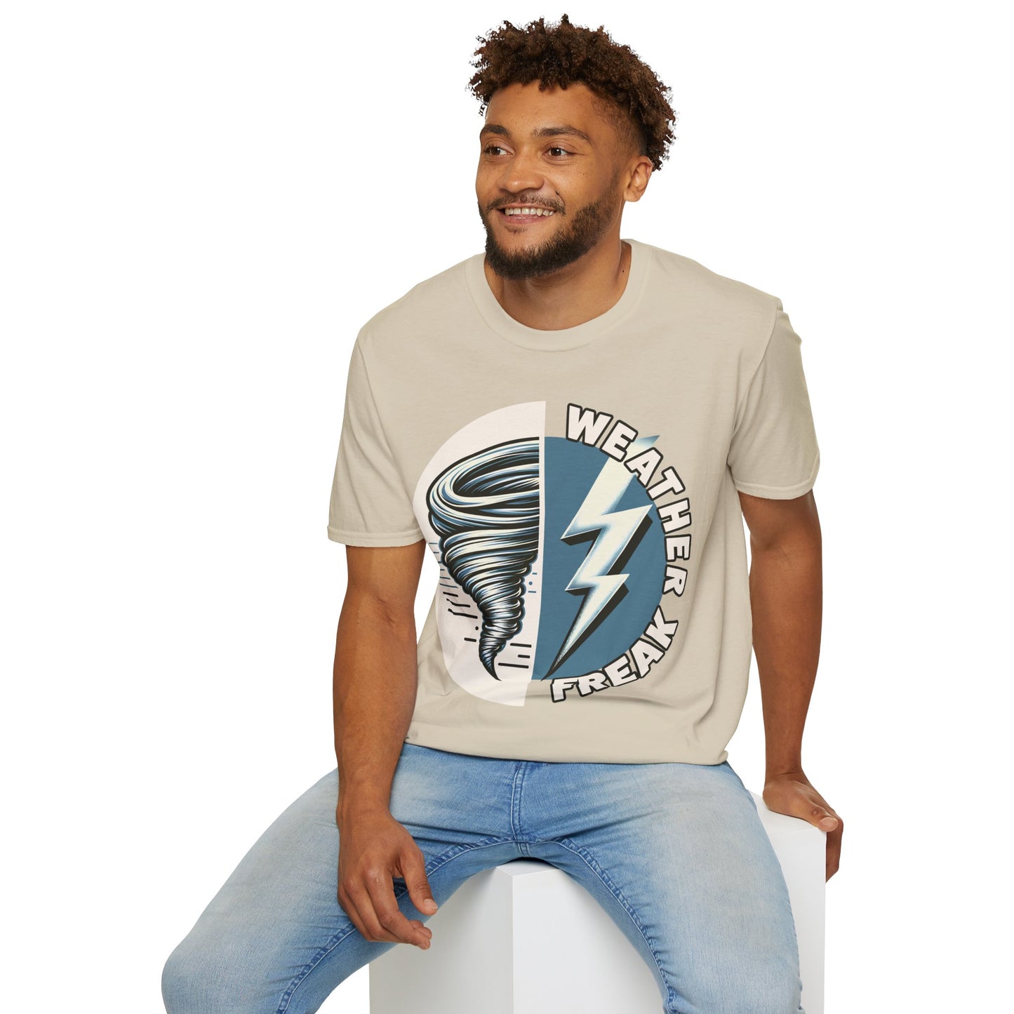 Weather Freak Storm Chaser T-Shirt, Tornado TShirt, Lightning Bolt Meteorology WX Science Nerd Tee