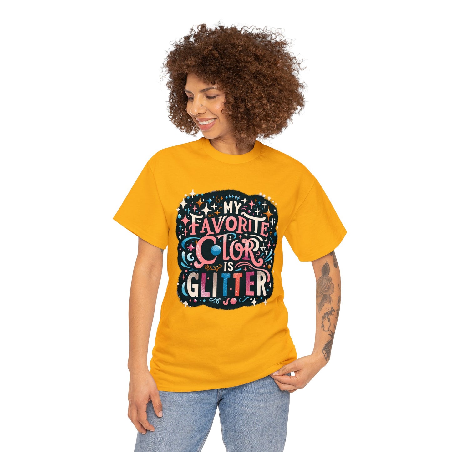 My Favorite Color is Glitter Heavy Cotton Tee