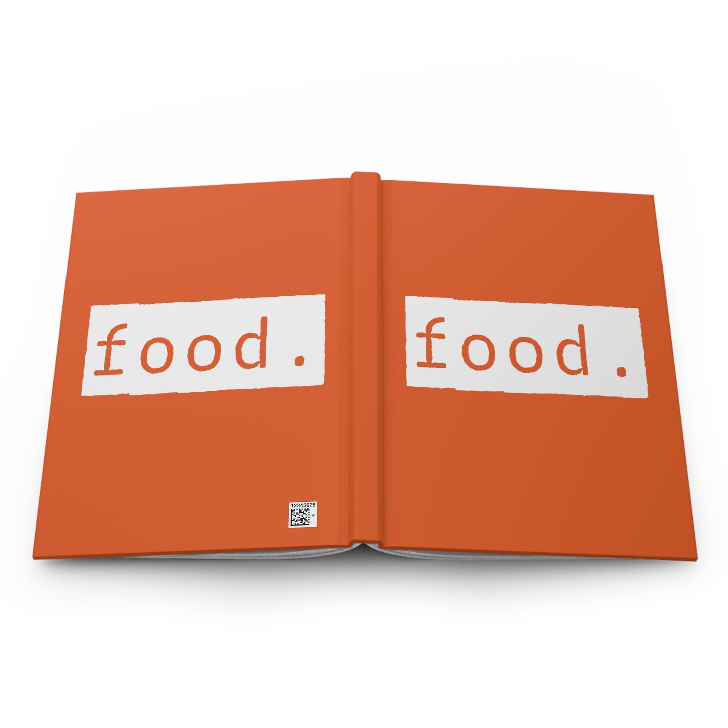 Food Orange Matte Hardcover Journal | Blank Book for Recipes and Meal Tracking | Lined Notebook Diary Log