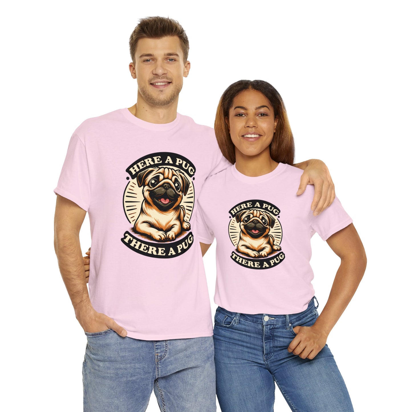 Here a Pug Heavy Cotton Tee