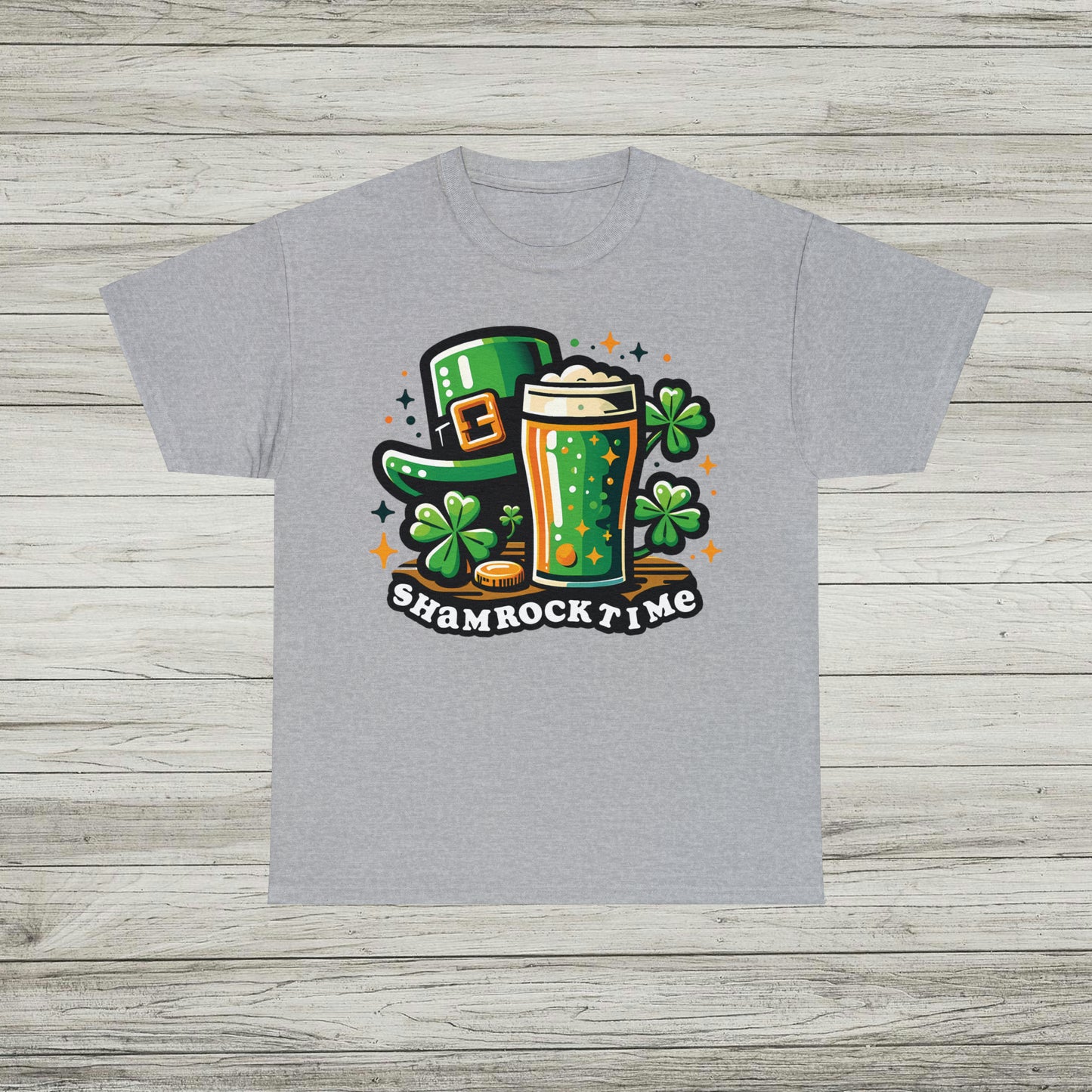 Shamrock Time T-Shirt, St. Patrick's Day Tee, Lucky Beer Drinking Shirt, Good Craic