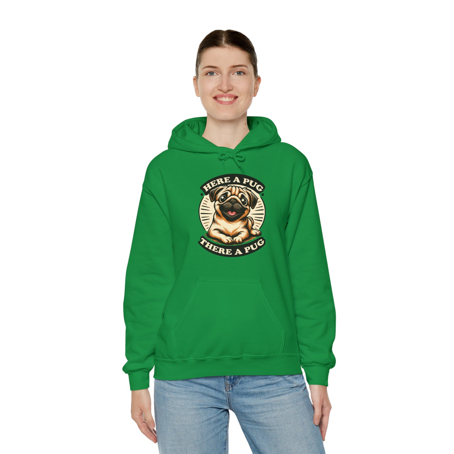 Here a Pug Hooded Sweatshirt