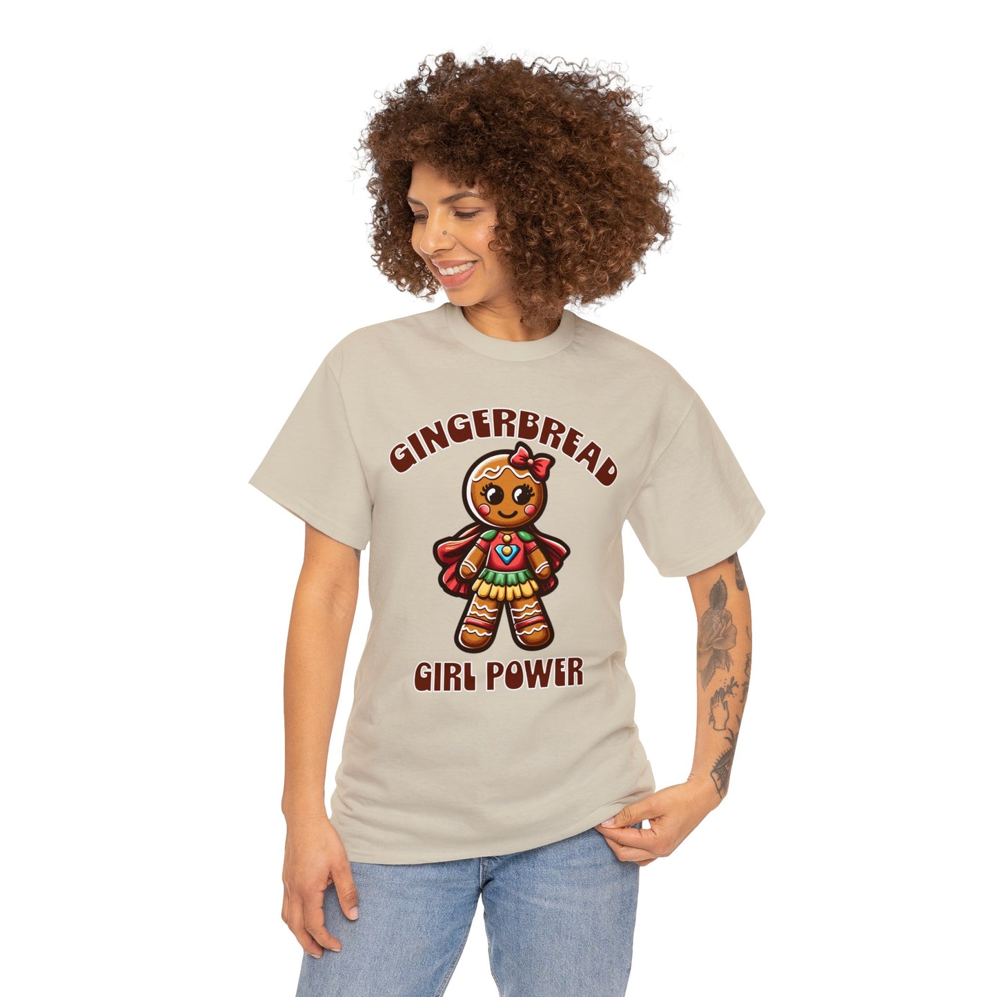 Gingerbread Girl Power Cotton T-Shirt