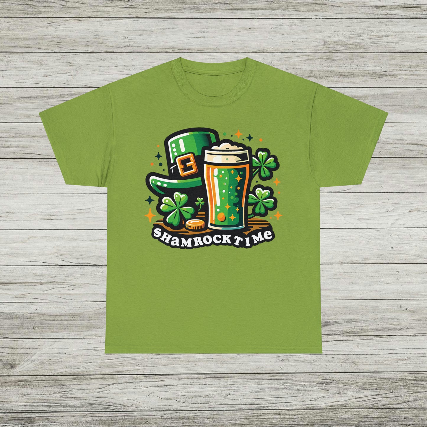 Shamrock Time T-Shirt, St. Patrick's Day Tee, Lucky Beer Drinking Shirt, Good Craic