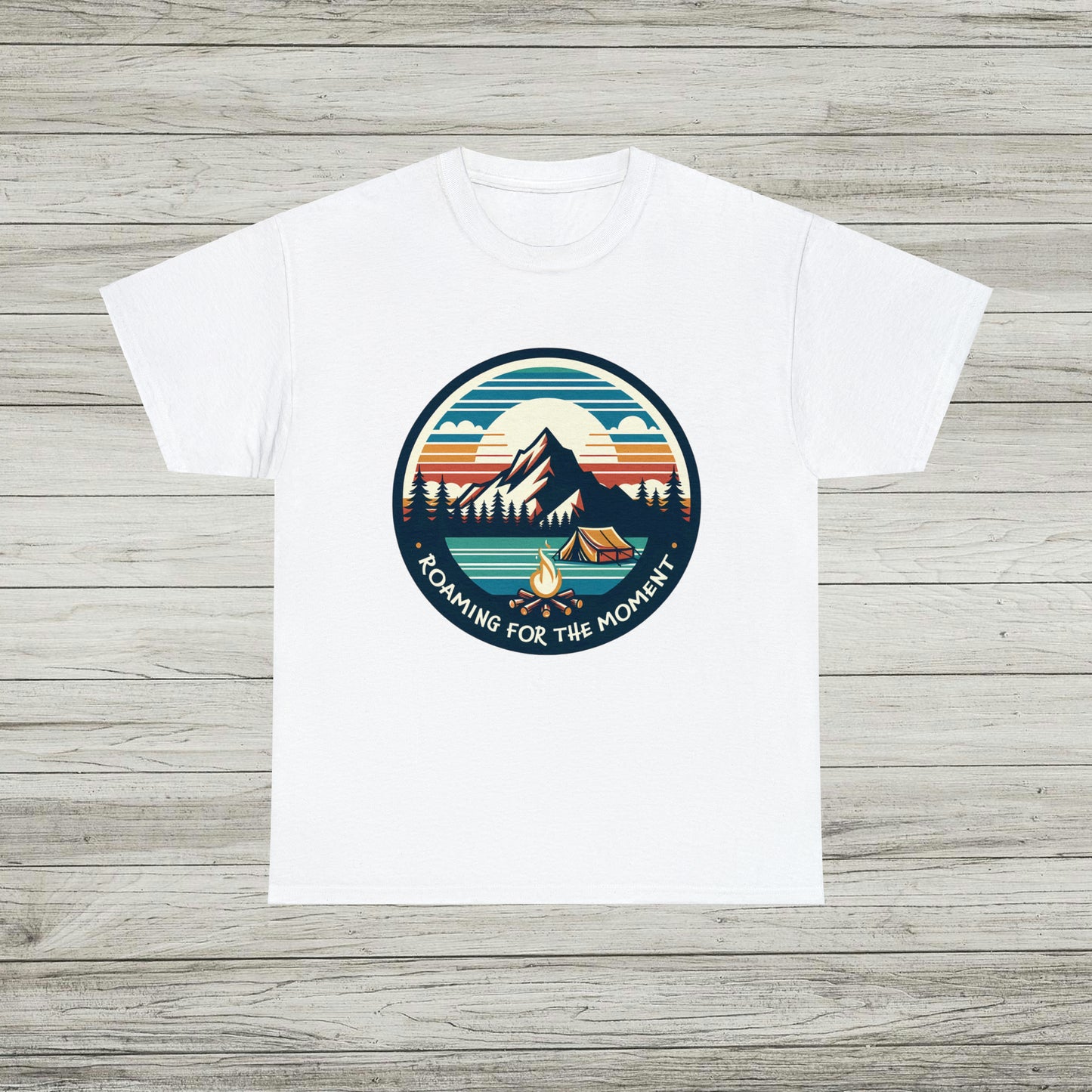 Camping Roaming T-Shirt, Outdoor Adventures Tee, Retro Campfire TShirt, Gift for Camper Nature Wilderness Lovers