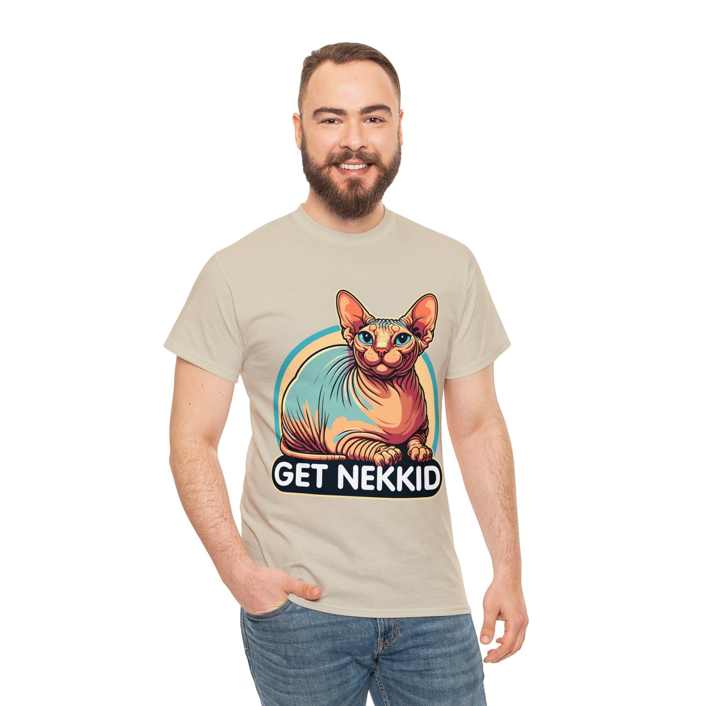 Get Nekkid Sphynx Heavy Cotton Tee