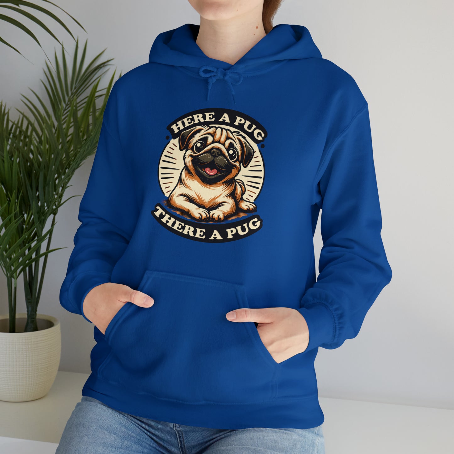 Here a Pug Hooded Sweatshirt