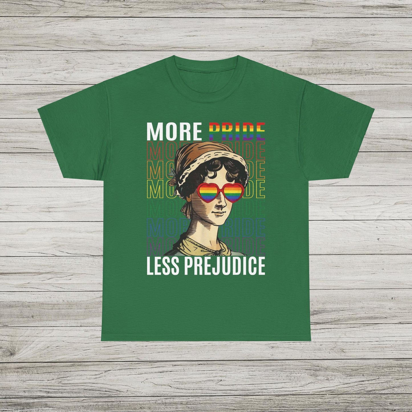 More Pride Less Prejudice T-Shirt, Retro Rainbow Tee