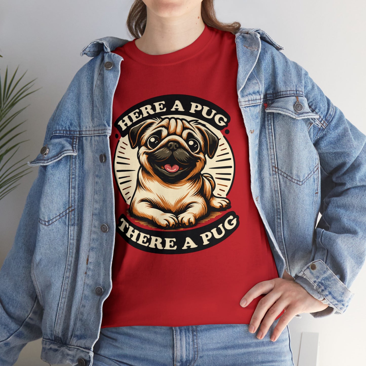 Here a Pug Heavy Cotton Tee