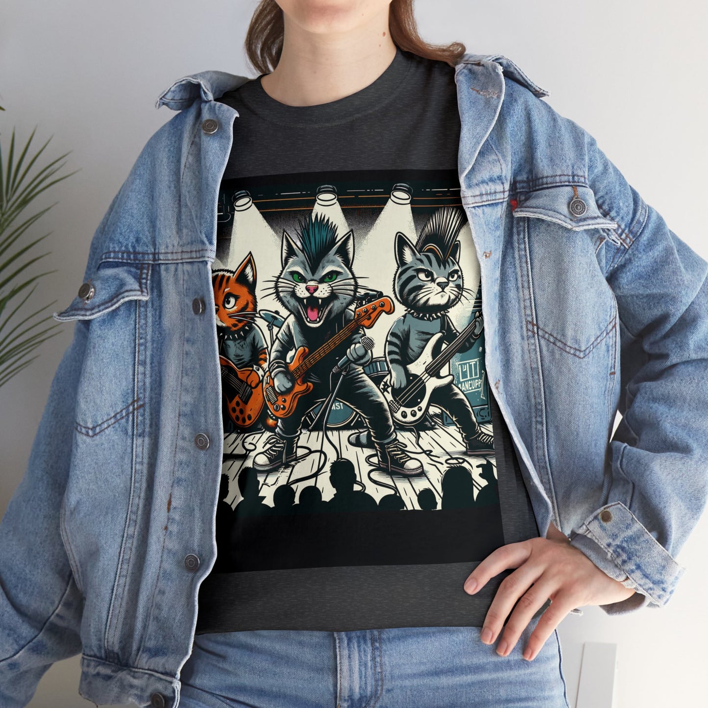 Punk Rock Band Cats Bootleg Style T-Shirt Concert Tee