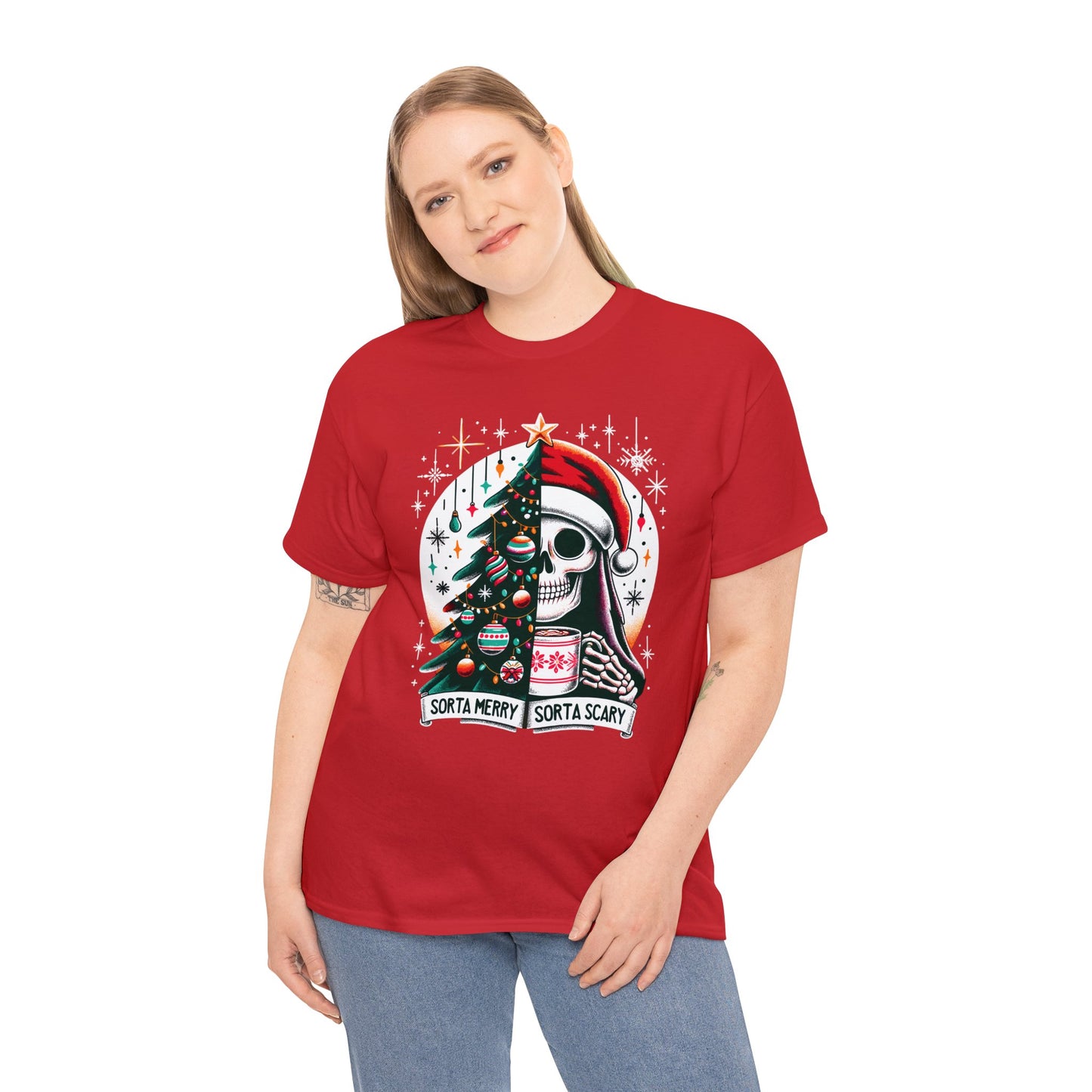 Sorta Merry Sorta Scary Unisex Heavy Cotton Tee