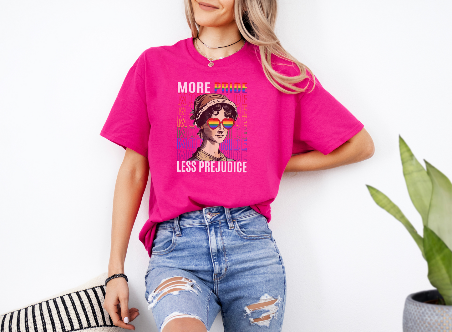 More Pride Less Prejudice T-Shirt, Retro Rainbow Tee