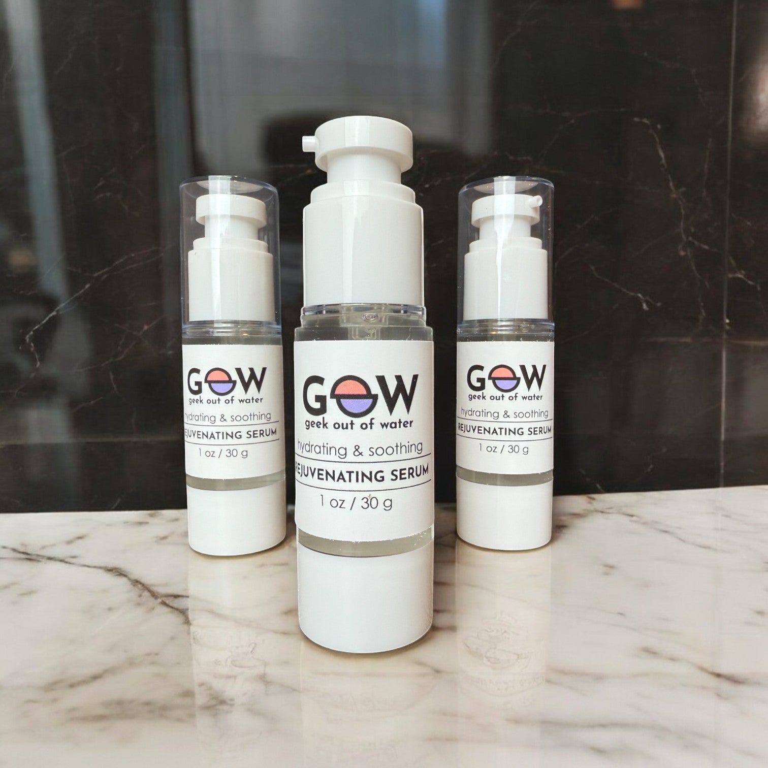 Rejuvenating Serum - a hydrating and soothing everyday serum for all skin types, with calming aloe and chamomile, glycerin and hyaluronic acid for moisture, along with niacinamide, panthenol, and blueberry, mulberry, and mugwort extracts. Perfect for keeping skin vibrant and hydrated.