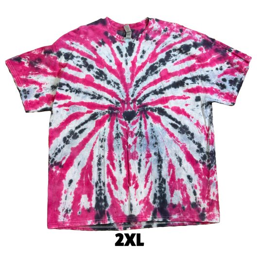 Tie Dye T-Shirt - Pink Black Spider 2XL