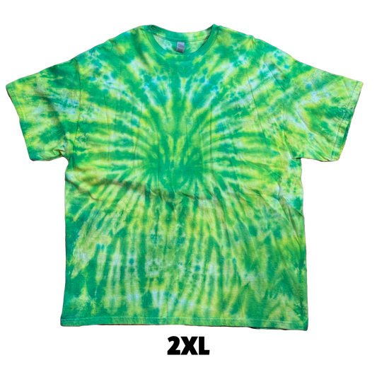 Tie Dye T-Shirt - Green Yellow Spider 2XL