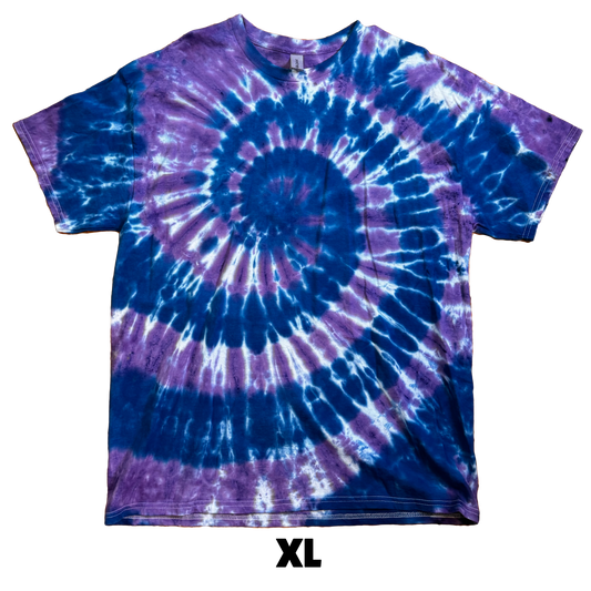 Tie Dye T-Shirt - Purple Blue Spiral XL