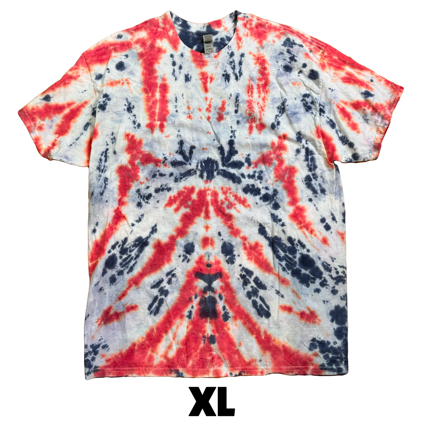 Tie Dye T-Shirt - Red White Blue Vintage Fade XL v2