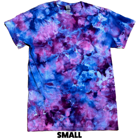 Tie Dye T-Shirt - Pink Blue Purple Abstract SMALL