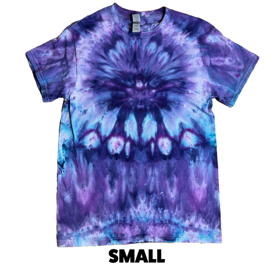 Tie Dye T-Shirt - Purple Blue Burst SMALL