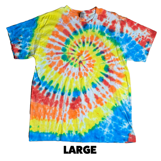 Tie Dye T-Shirt - Rainbow Spiral LARGE