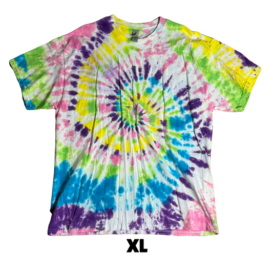 Tie Dye T-Shirt - Pastel Rainbow Spiral XL