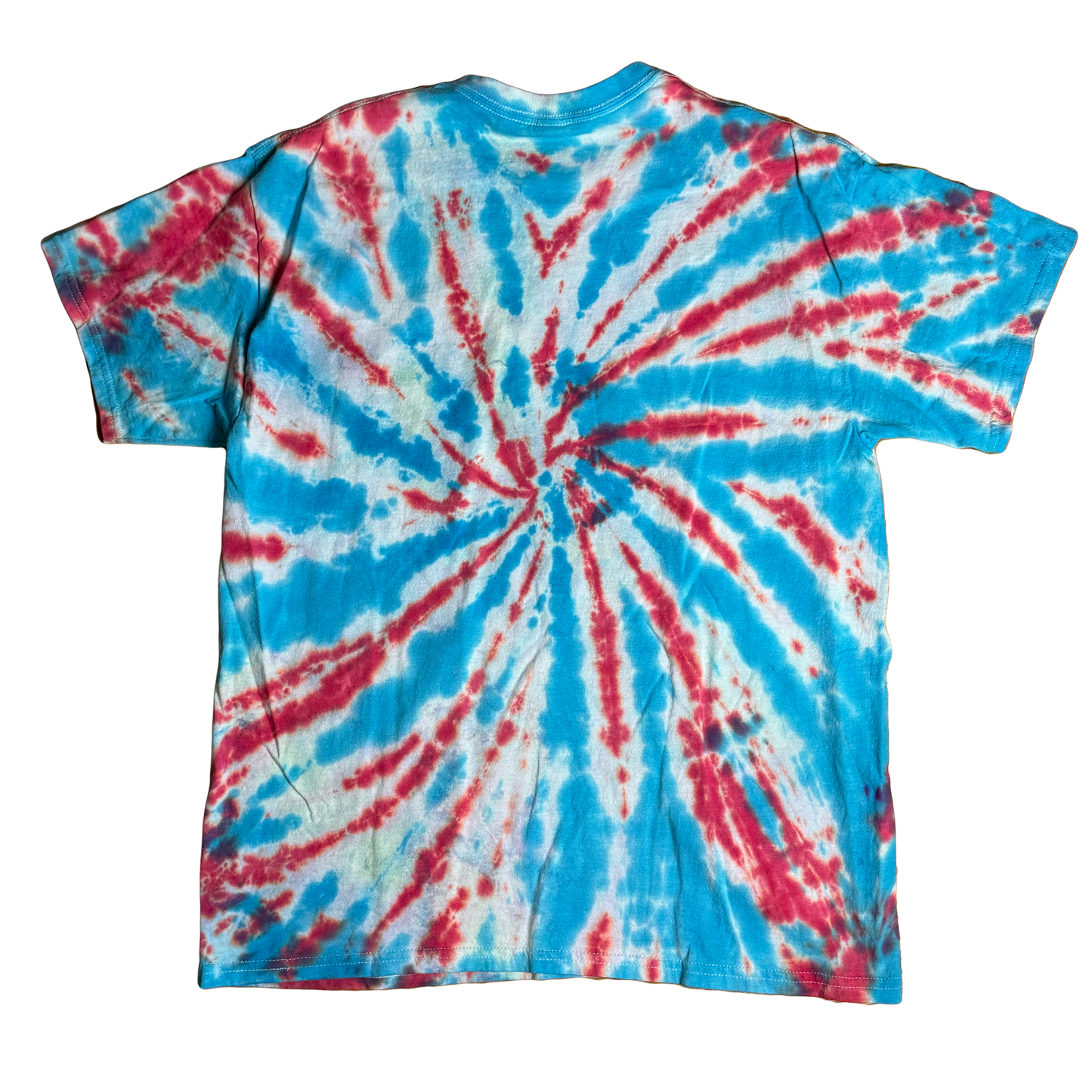 Tie Dye T-Shirt - Red Blue Spiral LARGE