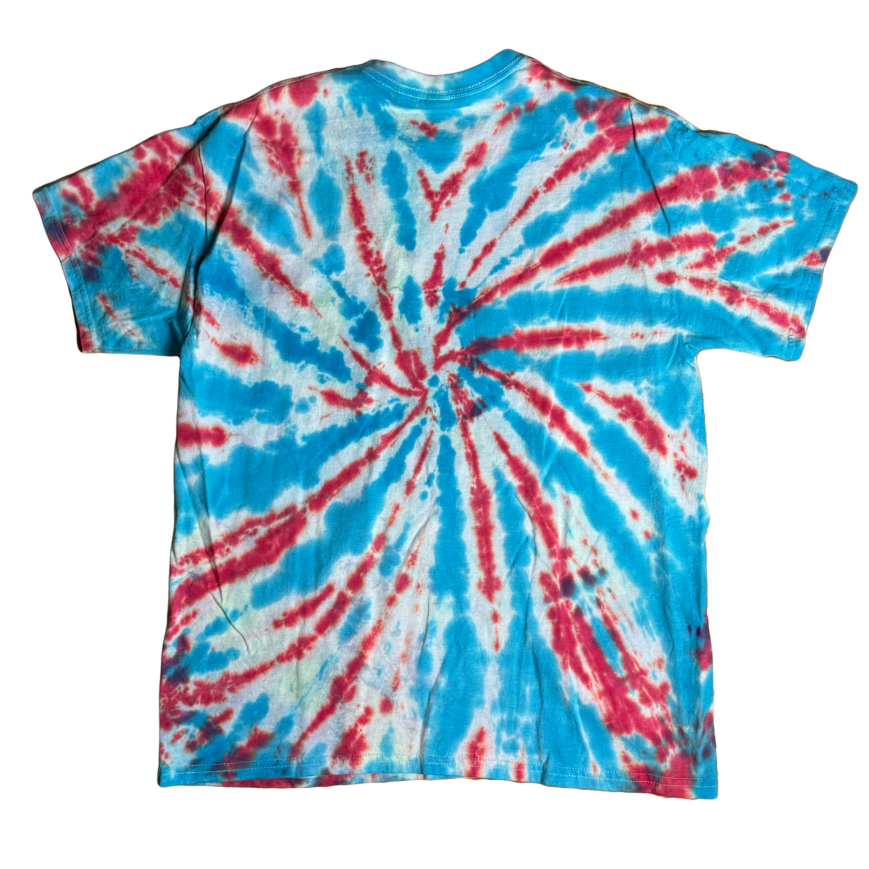 Tie Dye T-Shirt - Red Blue Spiral LARGE