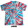 Tie Dye T-Shirt - Red Blue Spiral LARGE