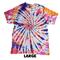 Tie Dye T-Shirt - Orange Pink Purple Spiral LARGE