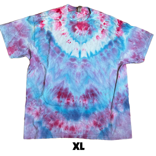 Tie Dye T-Shirt - Pink Blue Violet Abstract XL