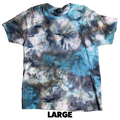 Tie Dye T-Shirt - Blue Gray Beige Scrunch LARGE