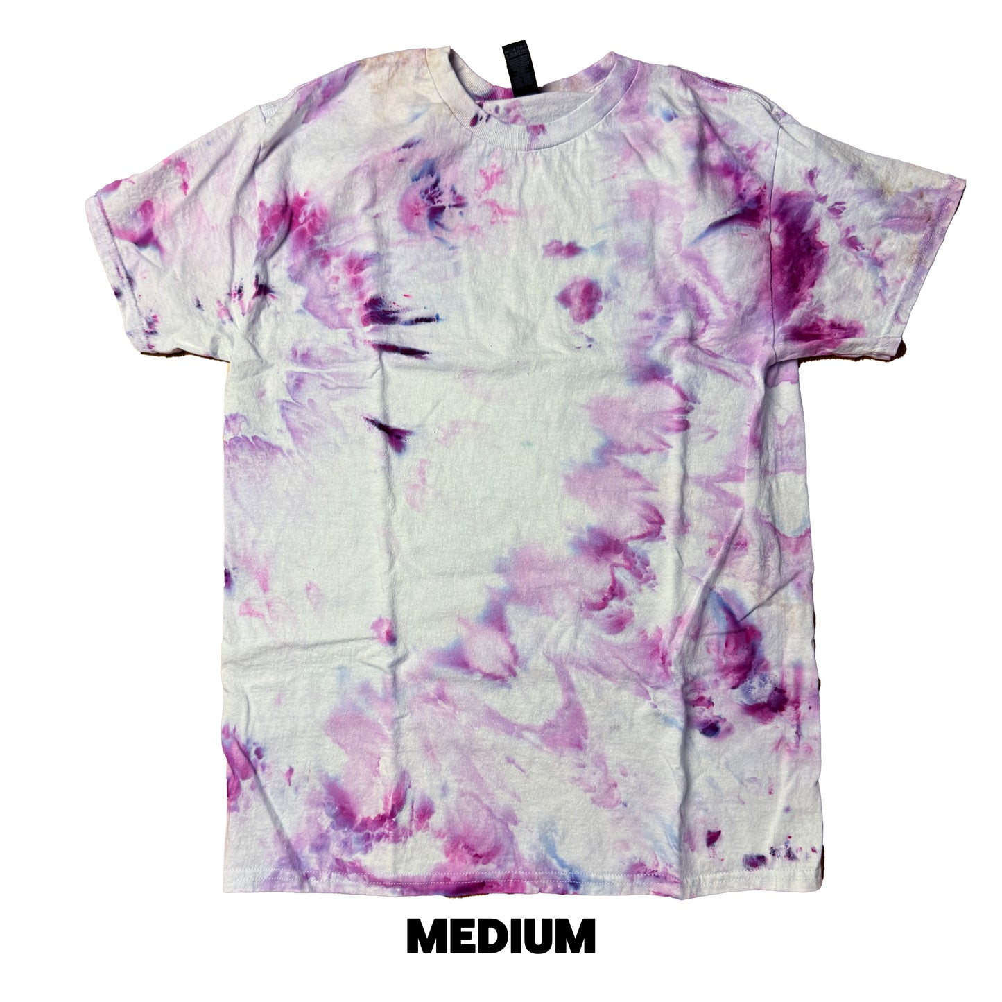 Tie Dye T-Shirt - Magenta Pink Blue Minimal MEDIUM