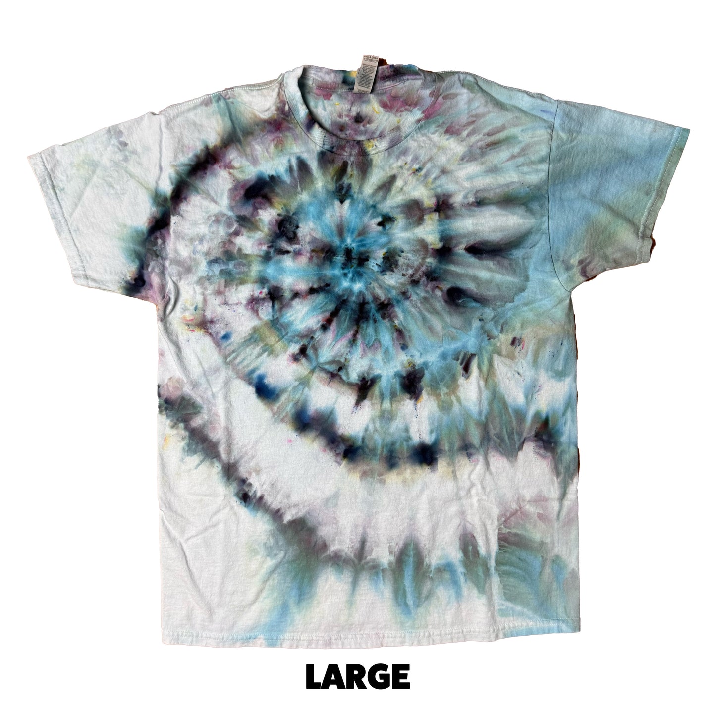 Tie Dye T-Shirt - Stormy Blue Spiral LARGE