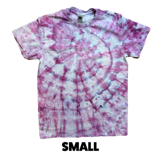 Tie Dye T-Shirt - Pink White Blue SMALL