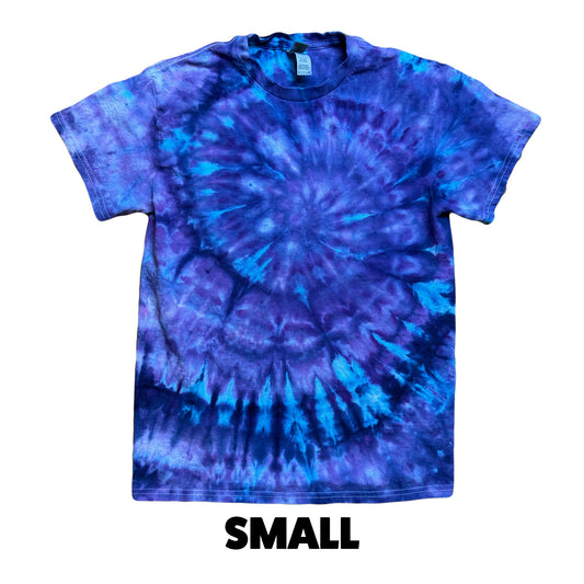 Tie Dye T-Shirt - Purple Blue Spiral SMALL