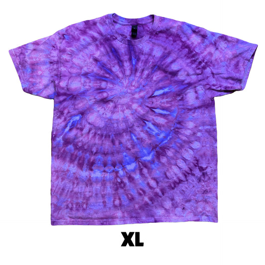 Tie Dye T-Shirt - Magenta Blue Spiral XL